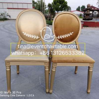 Gold Plastic Louis Ghost Dining Chairs with Removable Cushion for Hotel Restaurant Banquet Event