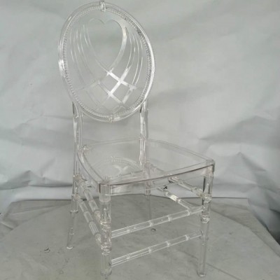 Acrylic Clear Transparent Heart-shaped Chiavari Chair for Wedding Venue Banquet