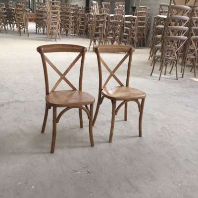 Low Price Cross Back X Dining Chairs Oak Solid Wood Wedding Furniture